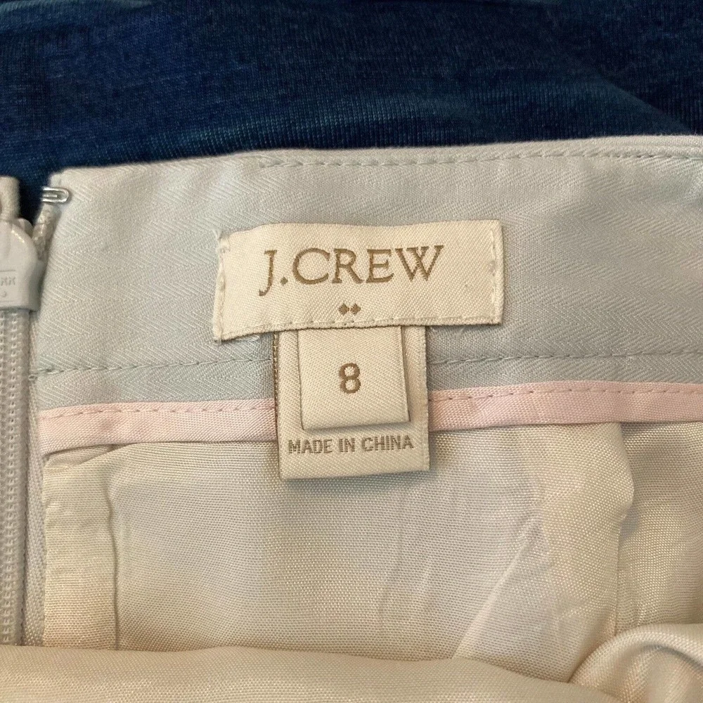 J. Crew‎ Skirt Womens Sz 8 Gray Cotton Stretch Twill Slit Back Pencil Lined
